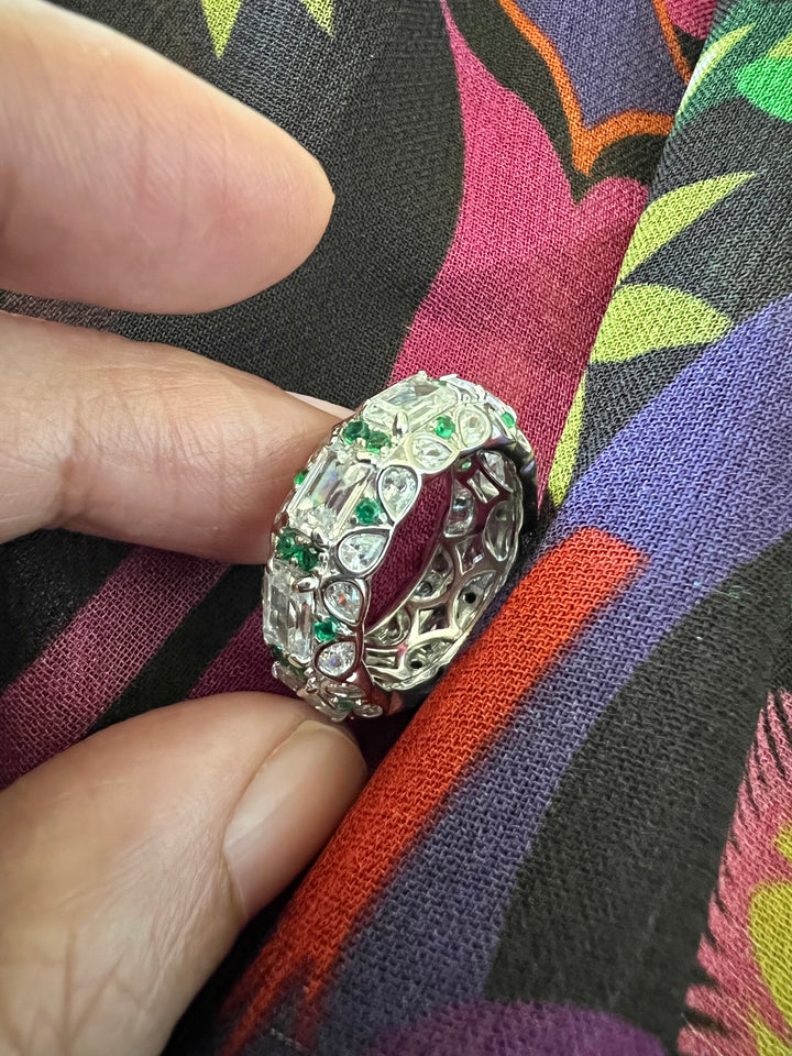 Designer Pure Silver Cubic Zirconia Ring