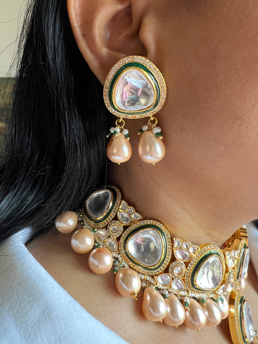 Royal Bridal Choker Necklace with Earrings and Maangtikka