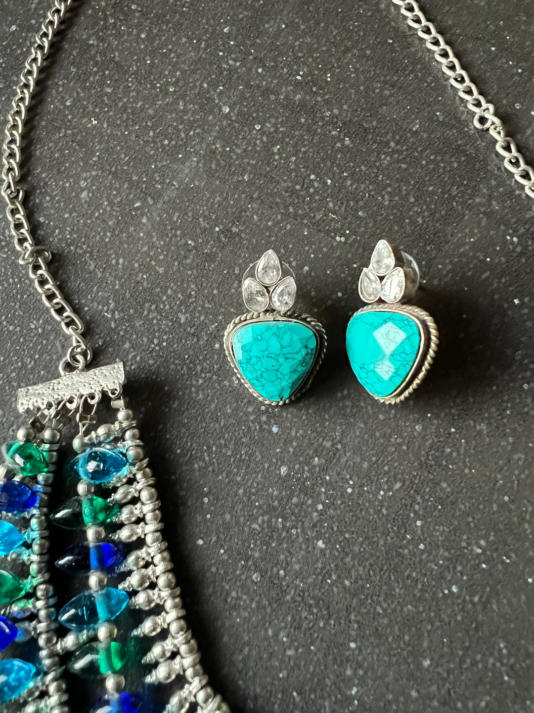 Beaded Necklace with studs