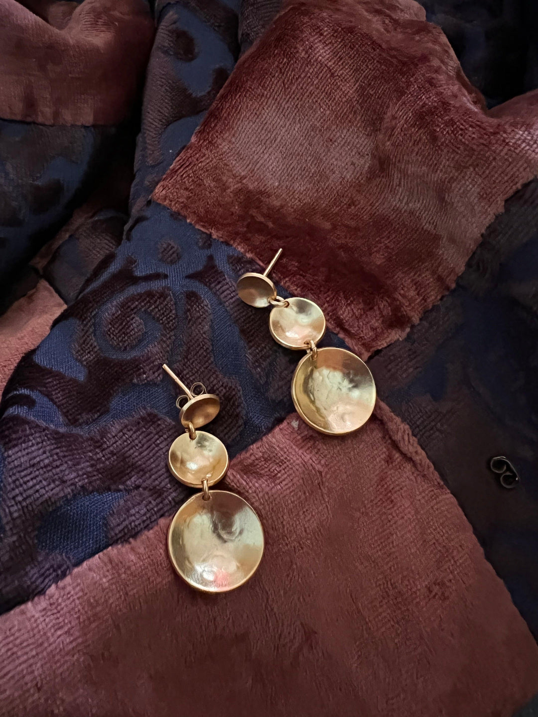 Three Tier Brass Earrings - SHIVKA