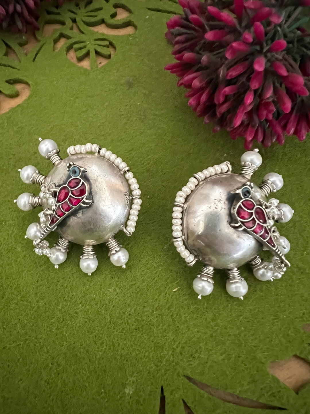 Designer Pure 925 Silver Pearl Studs