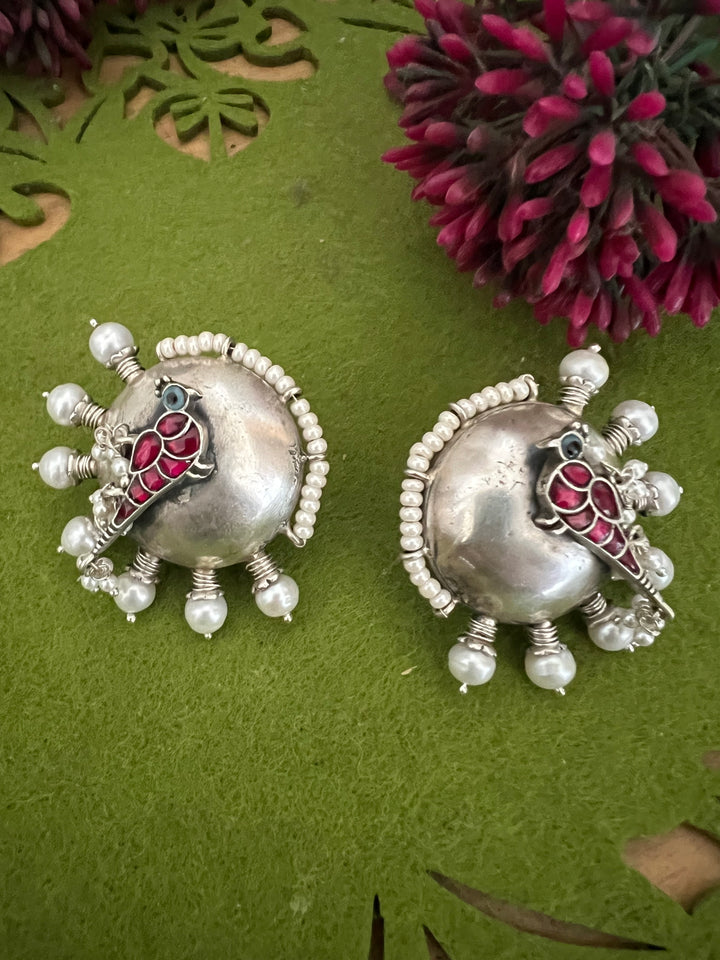 Designer Pure 925 Silver Pearl Studs