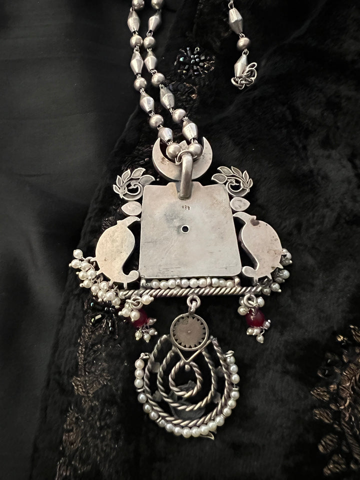 SHIVKA Vintage Pure 925 Silver Pendant Necklace