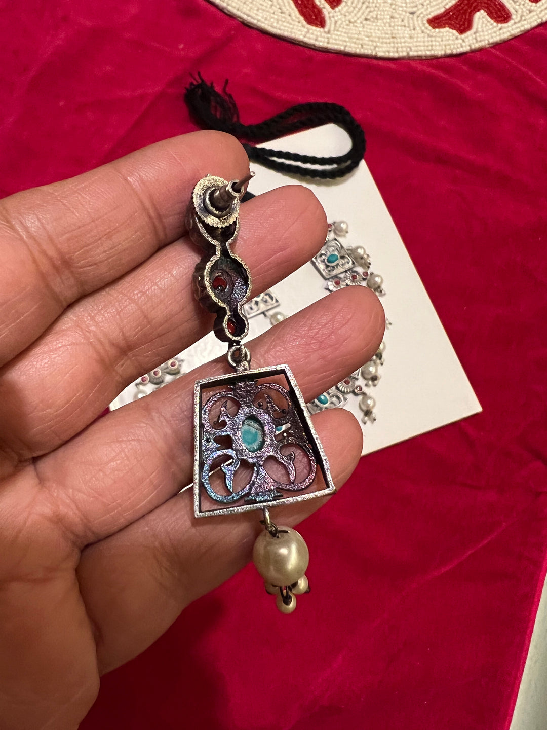 Vintage Artistic Necklace with Statement Earrings