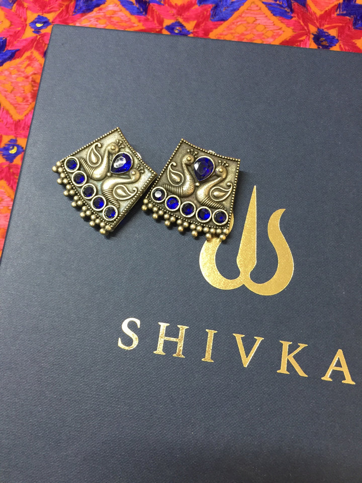 Antique Twin Peacock Earrings