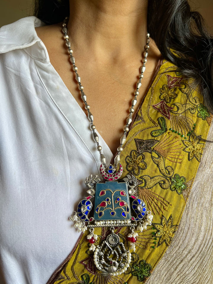 SHIVKA Vintage Pure 925 Silver Pendant Necklace