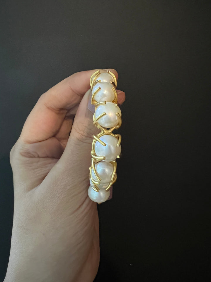 Classy Pearl Hoop Earrings