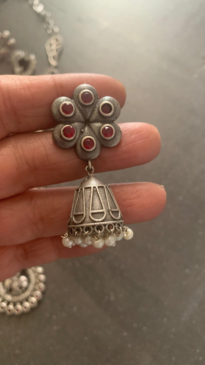 Vintage Krishna Necklace with Statement Earrings - SHIVKA