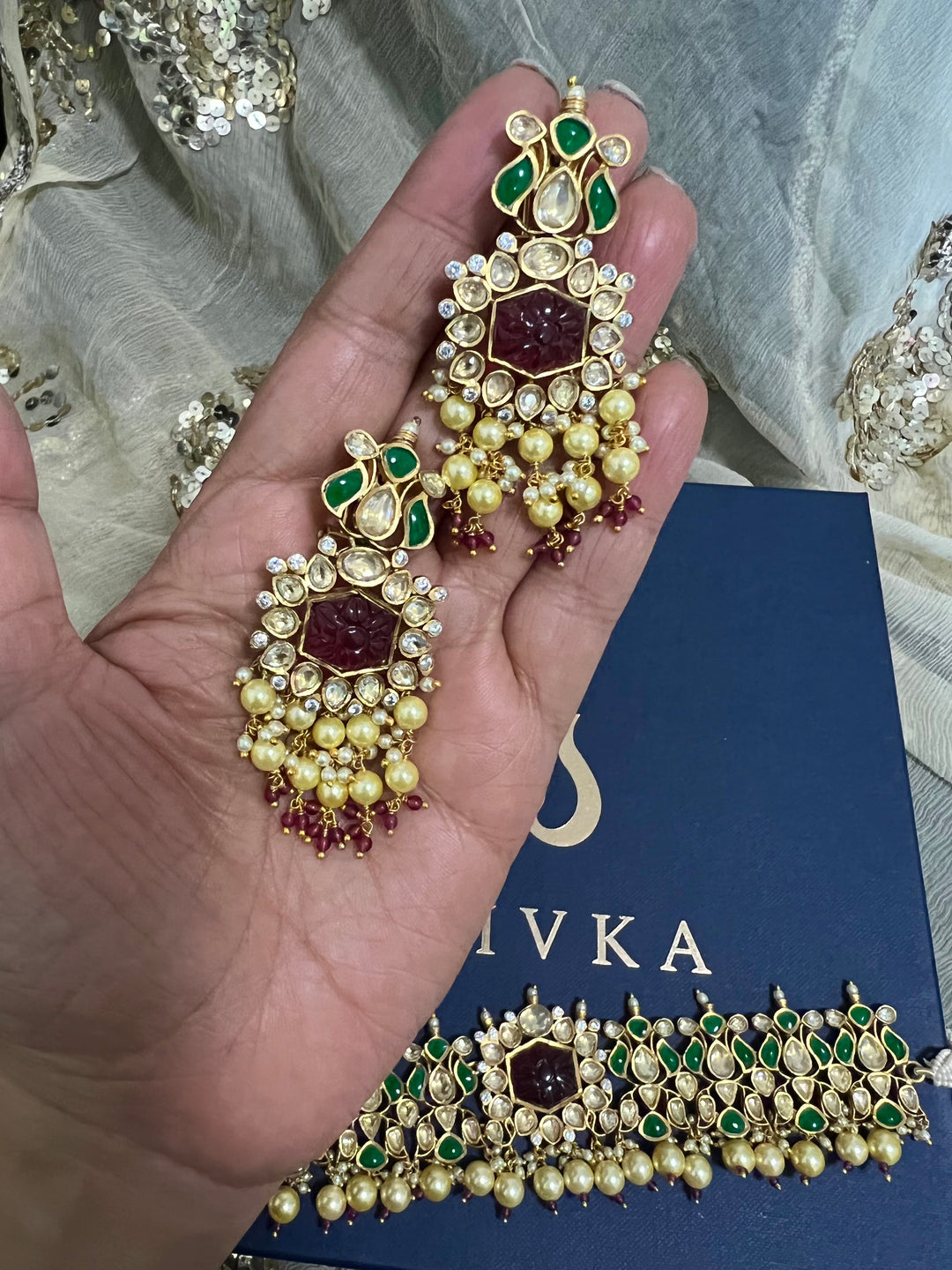 Royal Pachi Kundan Choker with Earrings
