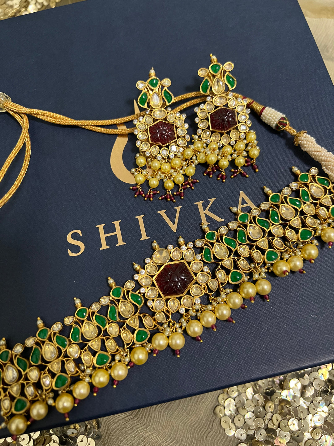 Royal Pachi Kundan Choker with Earrings
