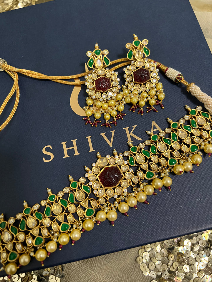 Royal Pachi Kundan Choker with Earrings
