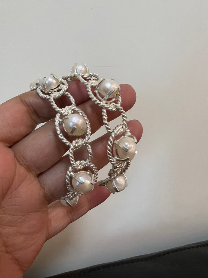 Classy Pearl Hoop Earrings