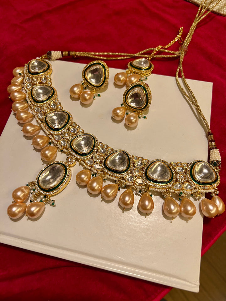 Royal Bridal Choker Necklace with Earrings and Maangtikka