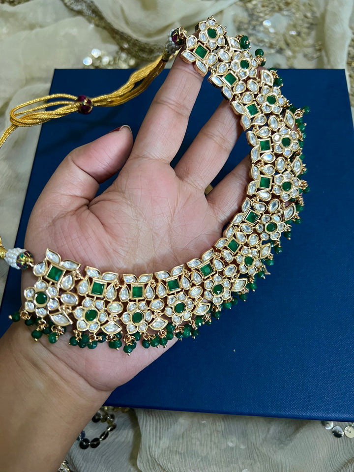 Scintillating Bridal Kundan Necklace with Jhumkas