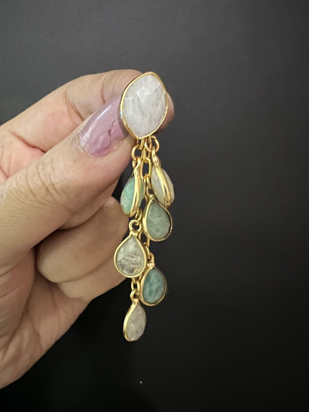 Amazonite and Moonstone Dangler