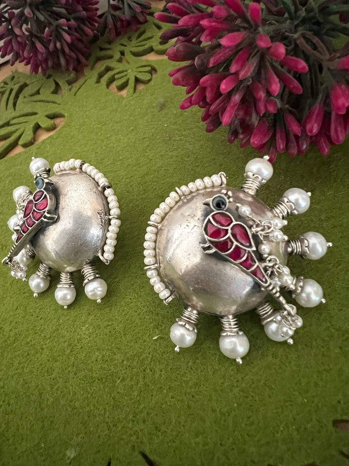 Designer Pure 925 Silver Pearl Studs