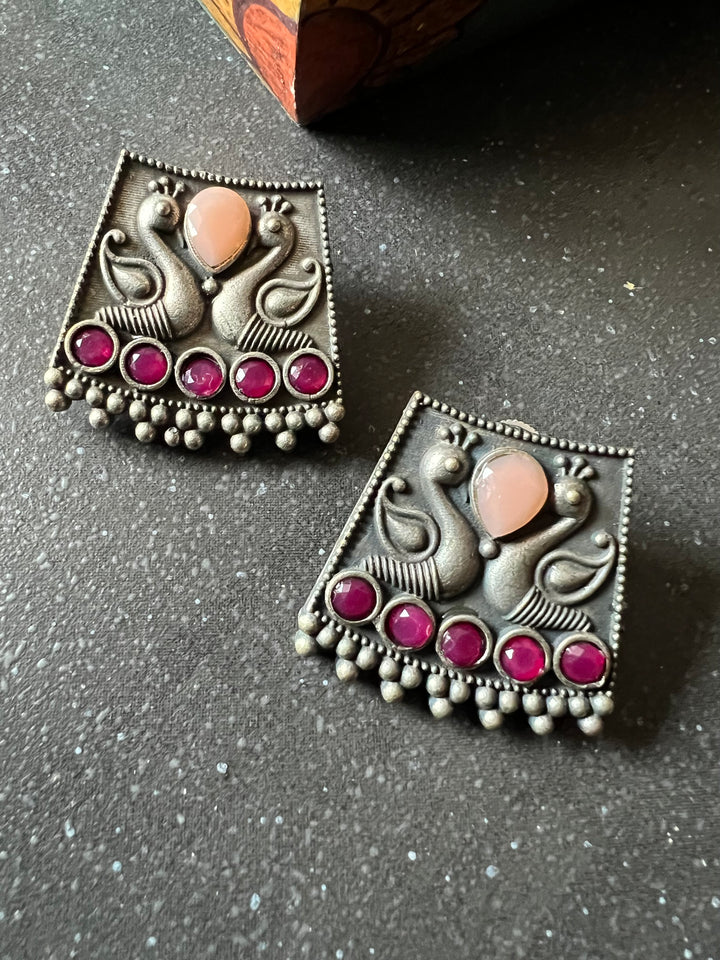 Antique Twin Peacock Earrings