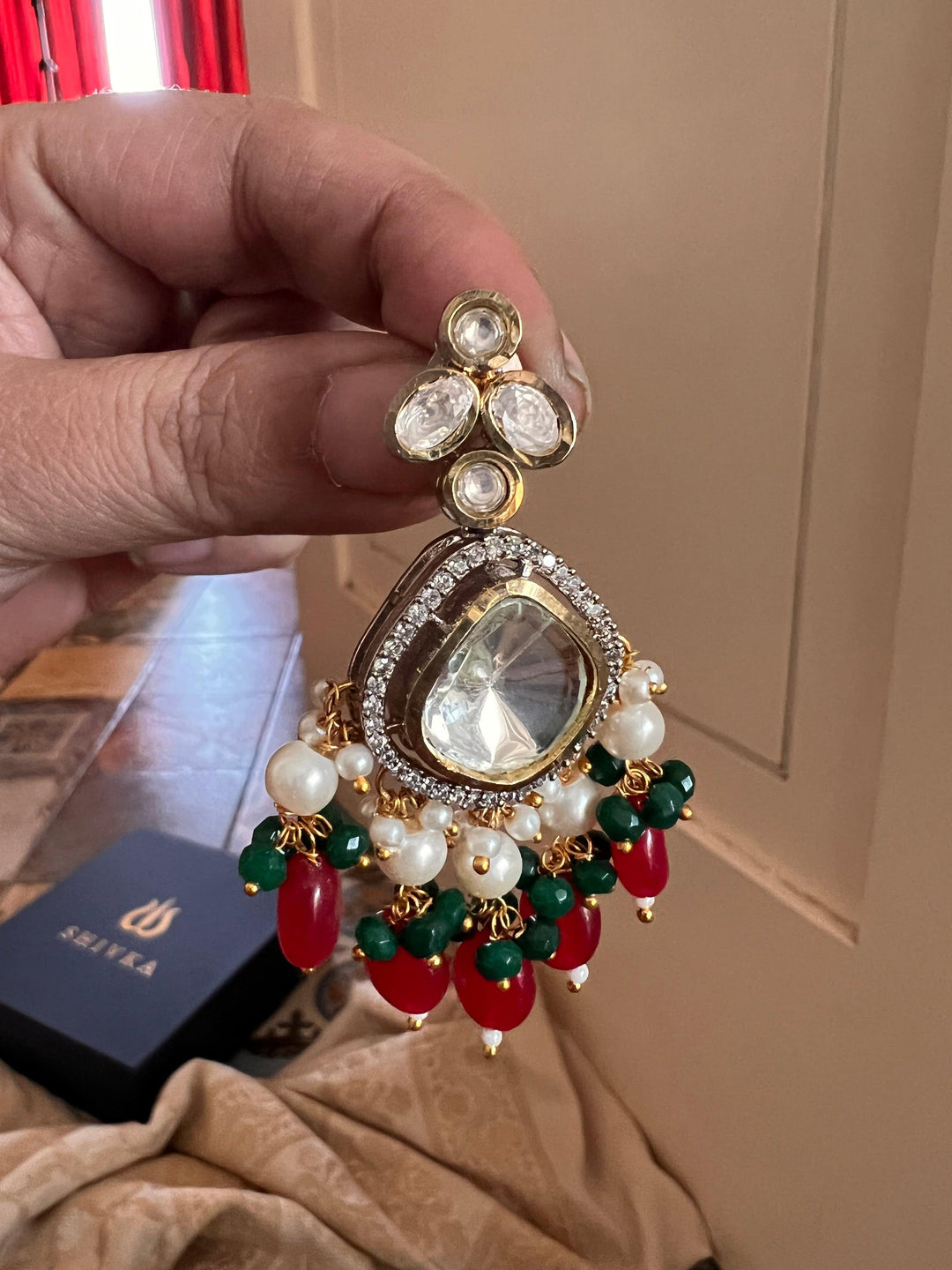 Scintillating Bridal Kundan Choker with Statement Earrings - SHIVKA