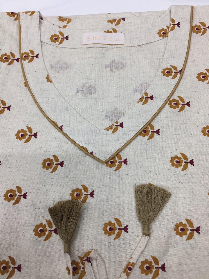 Indian Print Cotton Kaftan - SHIVKA