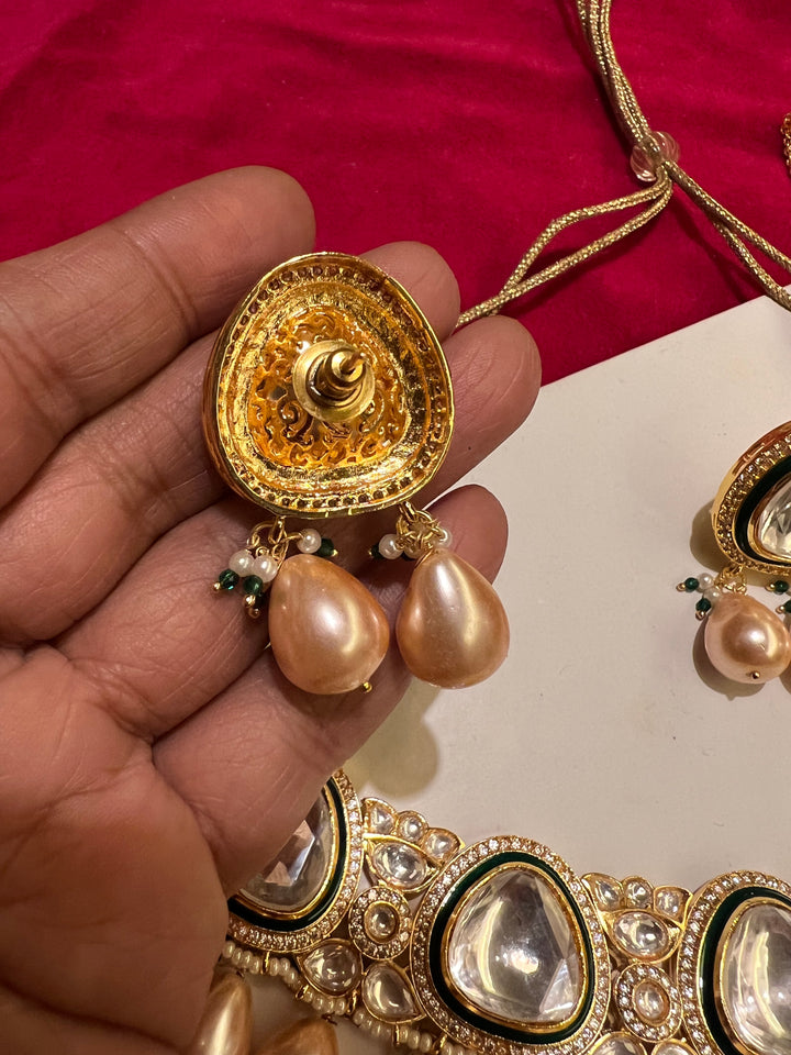 Royal Bridal Choker Necklace with Earrings and Maangtikka