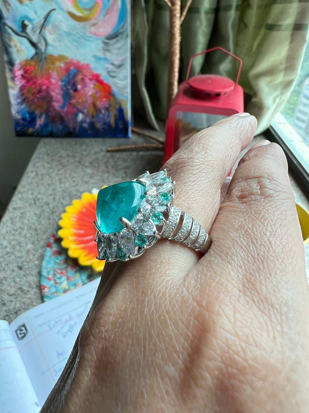 Designer Pure Silver Cubic Zirconia Ring