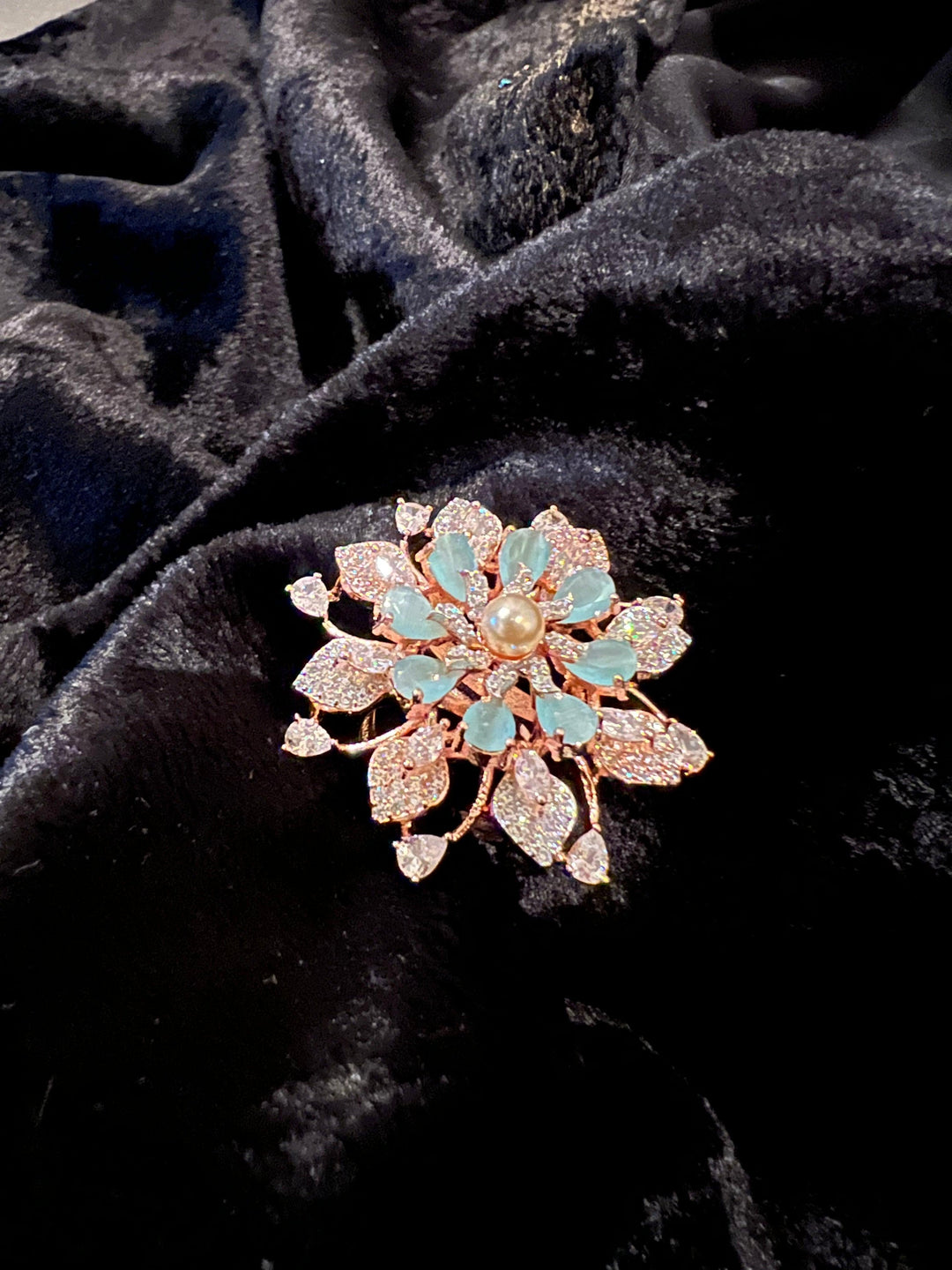 Statement Sea Green Zirconia Ring - SHIVKA