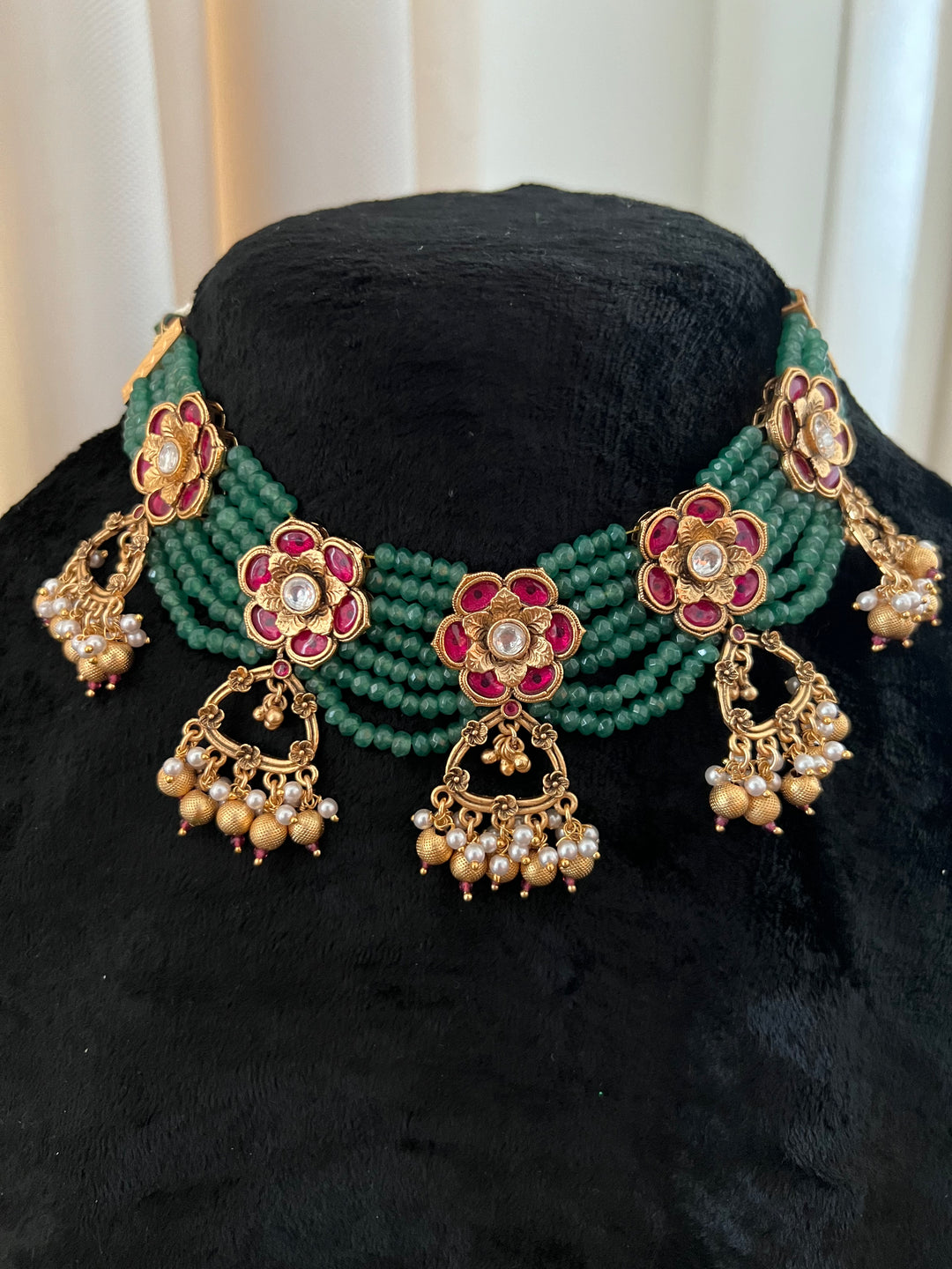 Kundan Wedding Collar Necklace with Earrings