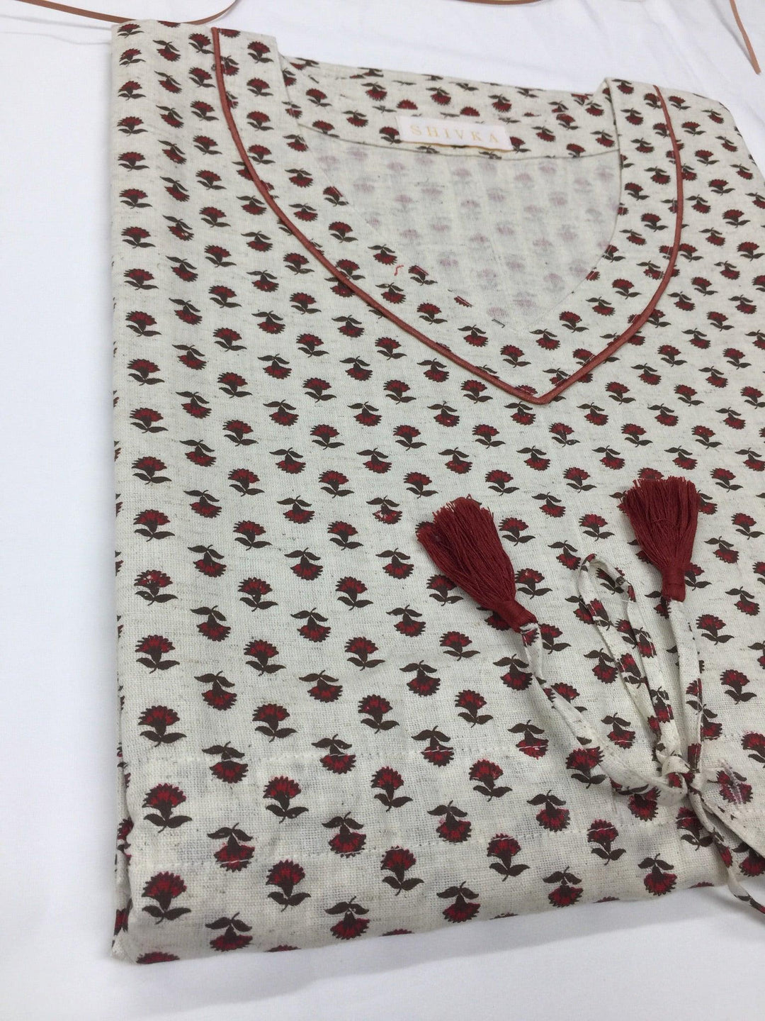 Indian Print Cotton Kaftan - SHIVKA