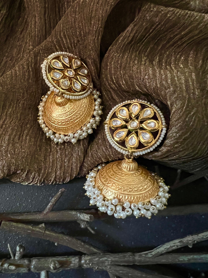 Flower Dome Jhumka Earrings