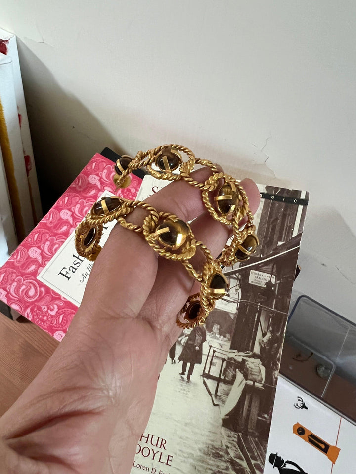 Tiger Eye Hoop Earrings - SHIVKA