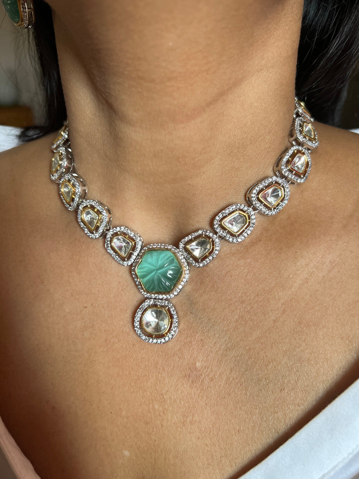 Victorian Kundan Necklace with Earrings