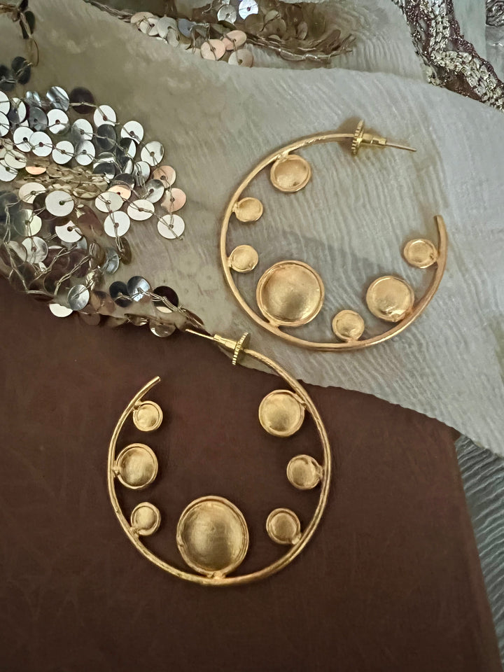 Designer Gold Tone Hoops