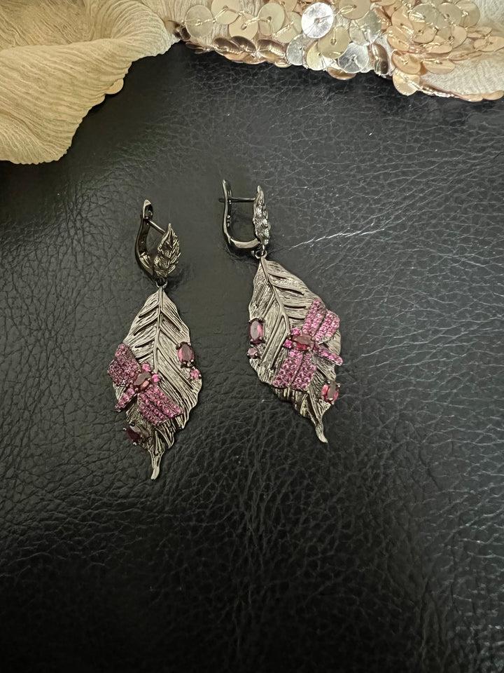 Designer Pure 925 Silver Dragon Fly Earrings