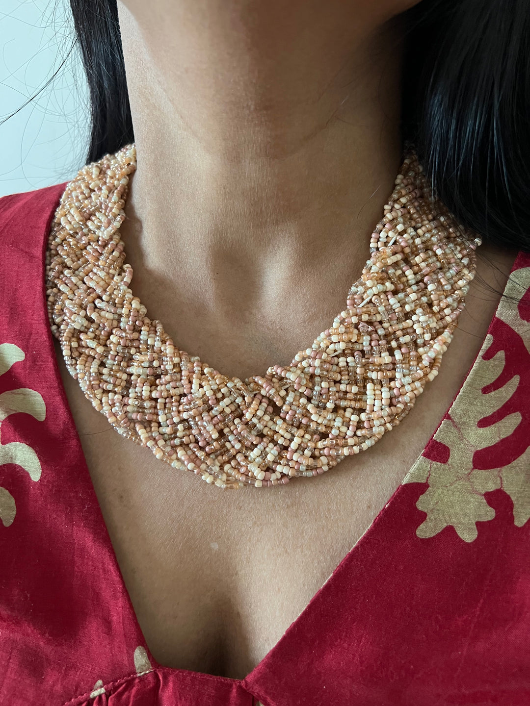 Statement Necklace with Gemstones Studs