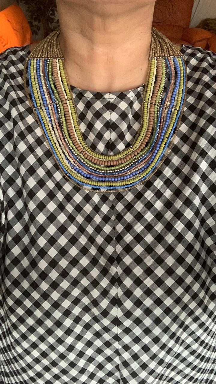 Statement Beaded Necklace - SHIVKA