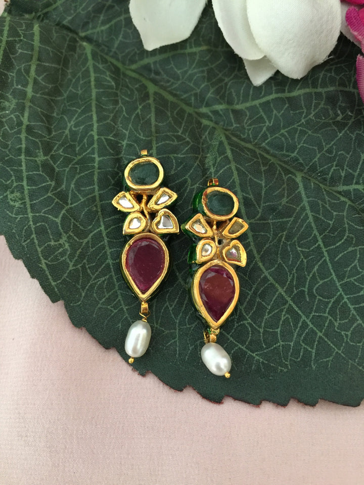 Vintage Kundan Necklace with Statement Earrings