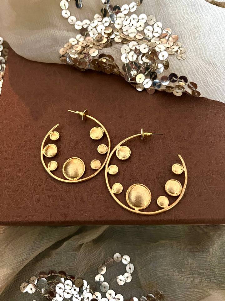 Designer Gold Tone Hoops