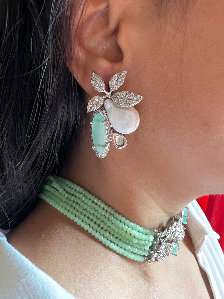 Sea Green Designer Choker with Studs