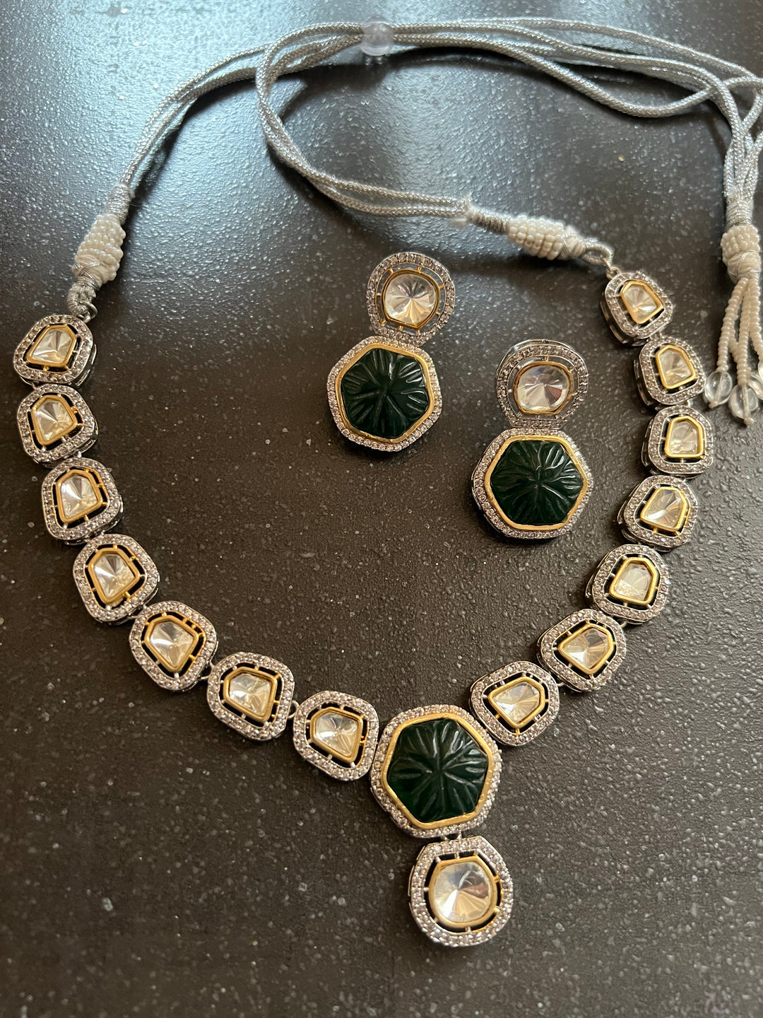 Victorian Kundan Necklace with Earrings