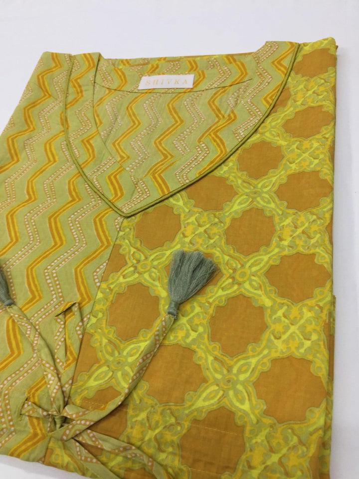 Indian Print Cotton Kaftan - SHIVKA