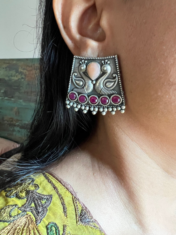 Antique Twin Peacock Earrings