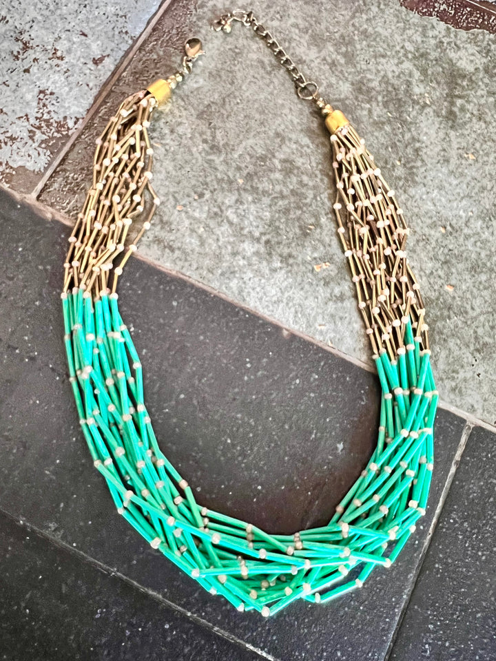 Beaded Necklace with Studs