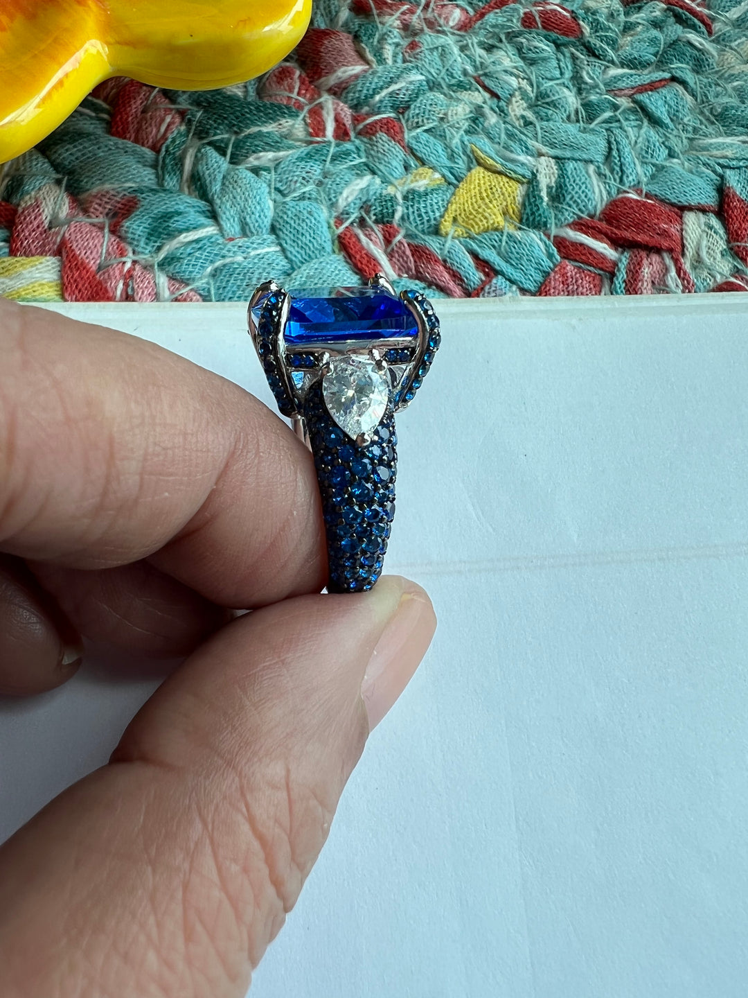 Designer Pure Silver Cubic Zirconia Ring