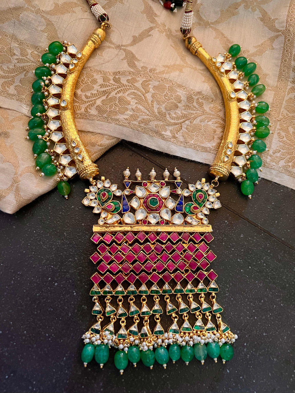 Royal Kundan Wedding Necklace with Earrings - SHIVKA