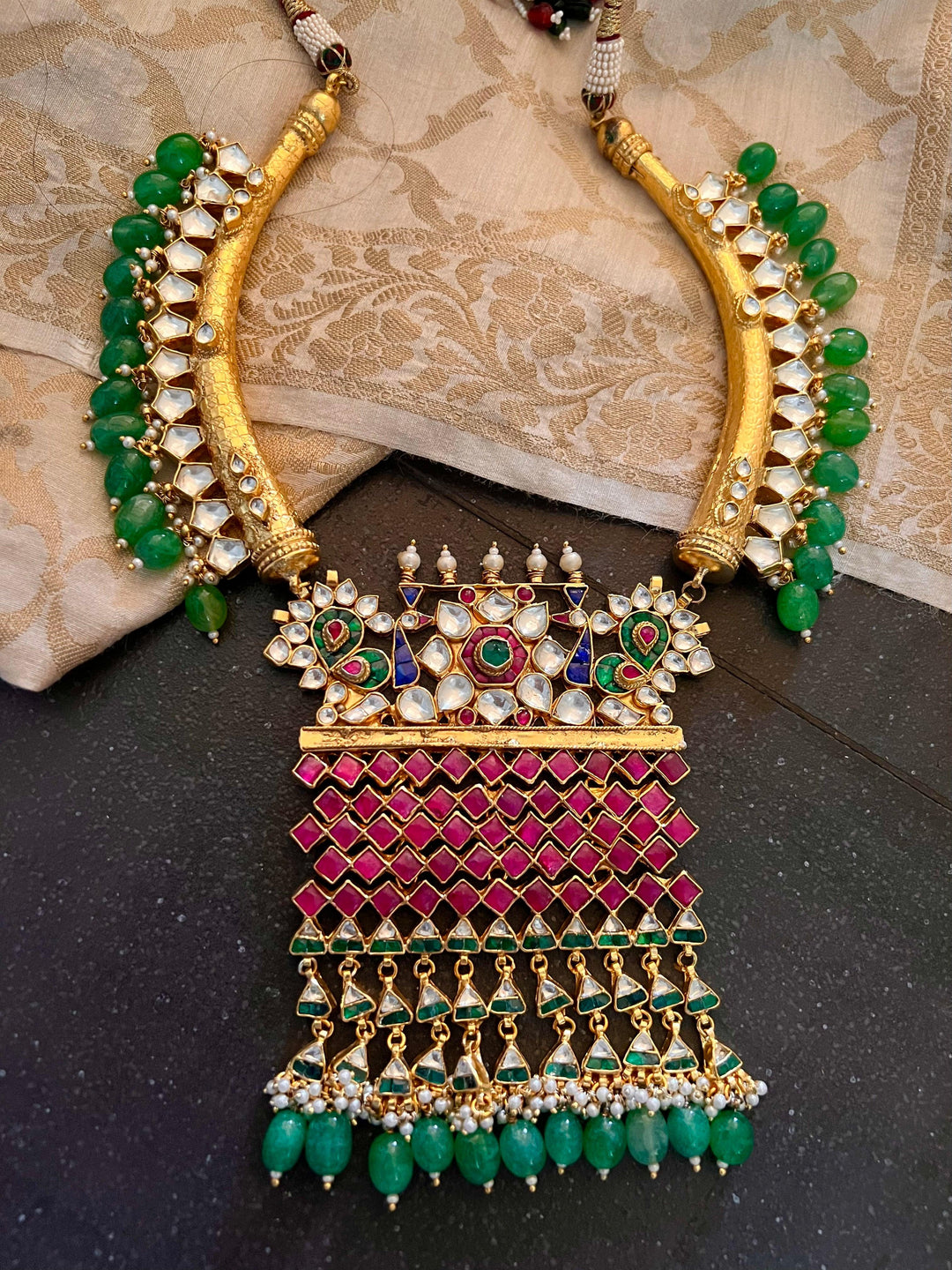 Royal Kundan Wedding Necklace with Earrings - SHIVKA
