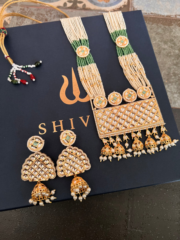 Beautiful Kundan Long Necklace with Statement Earrings