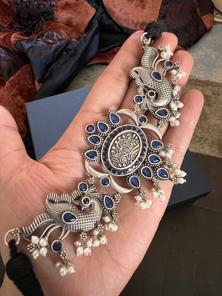 Antique Peacock Choker with Earrings
