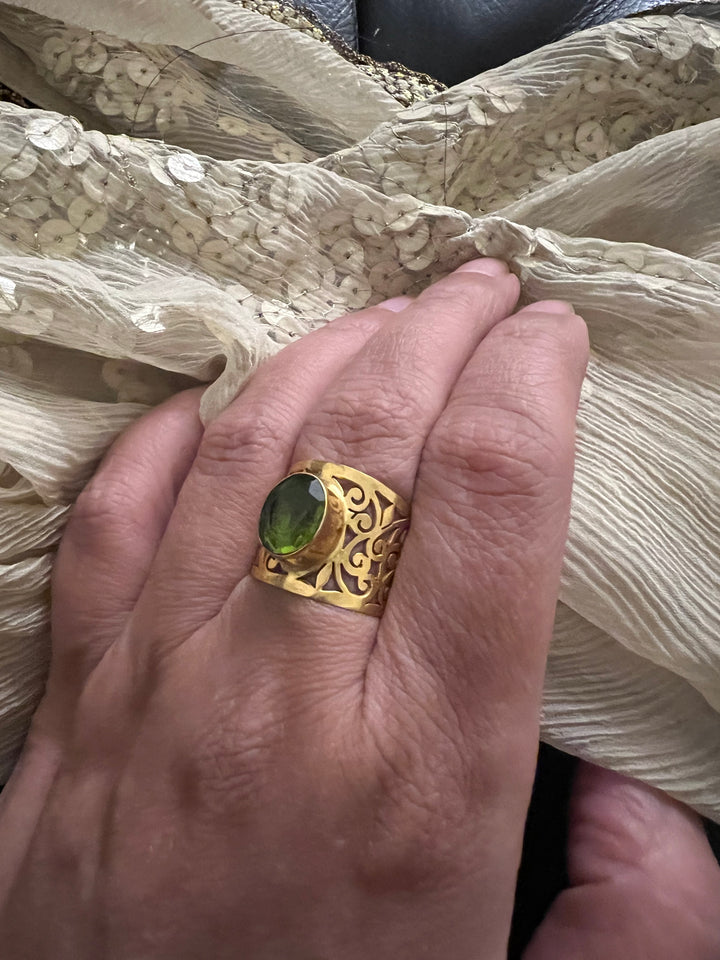 Beautiful Cut-work Amethyst Ring