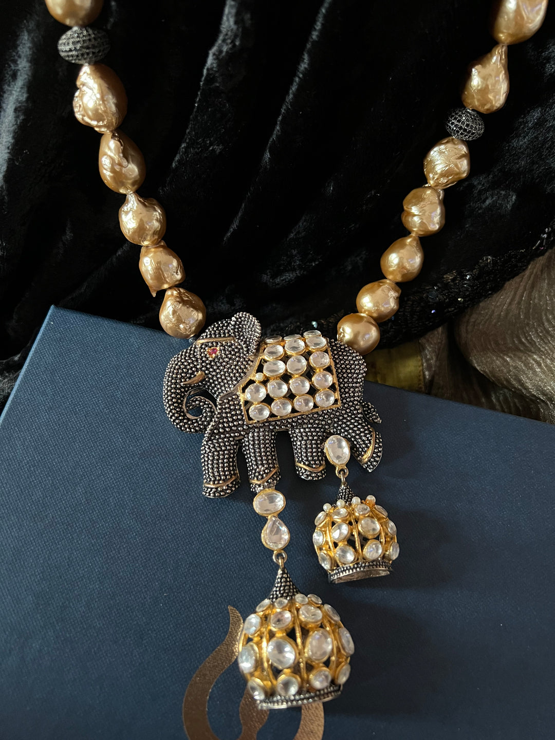 Baroque Necklace with Statement Earrings