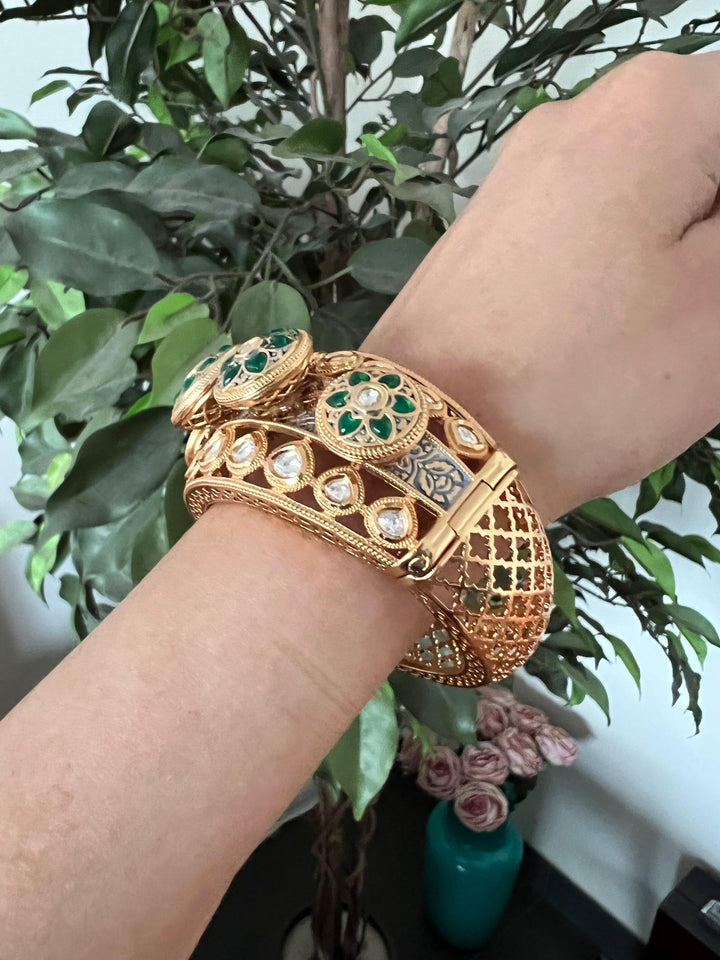 Statement Wedding Kundan Cuff - SHIVKA